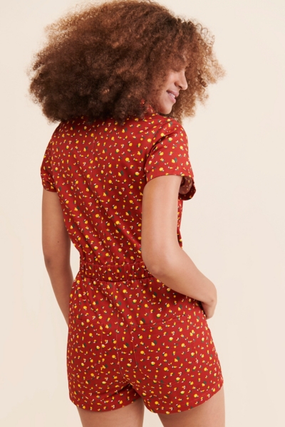 ロンパース・カバーオール House on the Hill Flower rompers 80cm Long Sleeve Tie Front Floral Romper In White Blue Multi - Adrianna